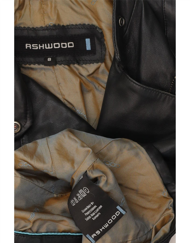 Jachetă motociclist din piele pentru femei ASHWOOD UK 8 Mic din piele neagră