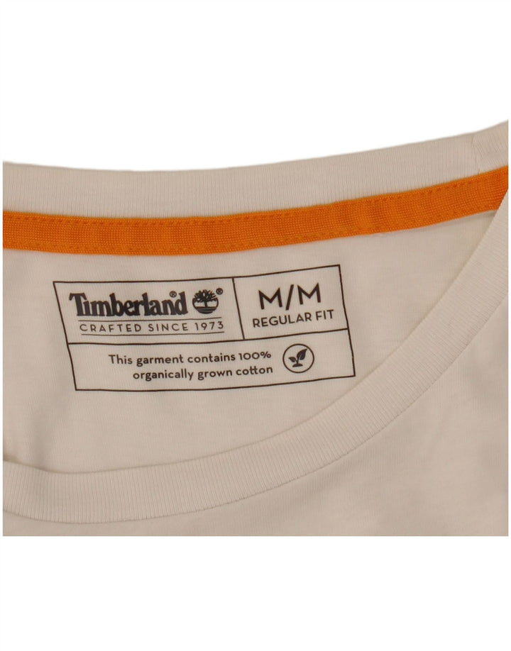 Tricou grafic Timberland pentru bărbați Top mediu din bumbac alb