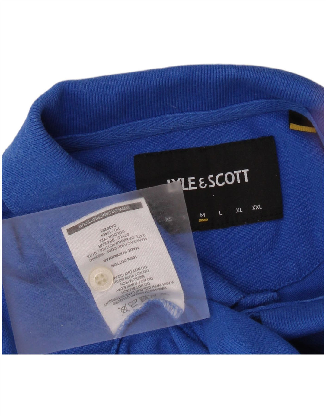 Tricou polo LYLE & SCOTT pentru bărbați, bumbac albastru mediu