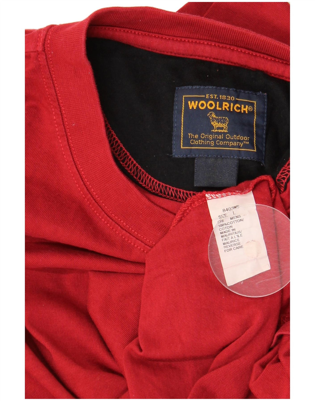 Woolrich Top pentru bărbați cu mânecă 3/4 mare, roșu, bumbac