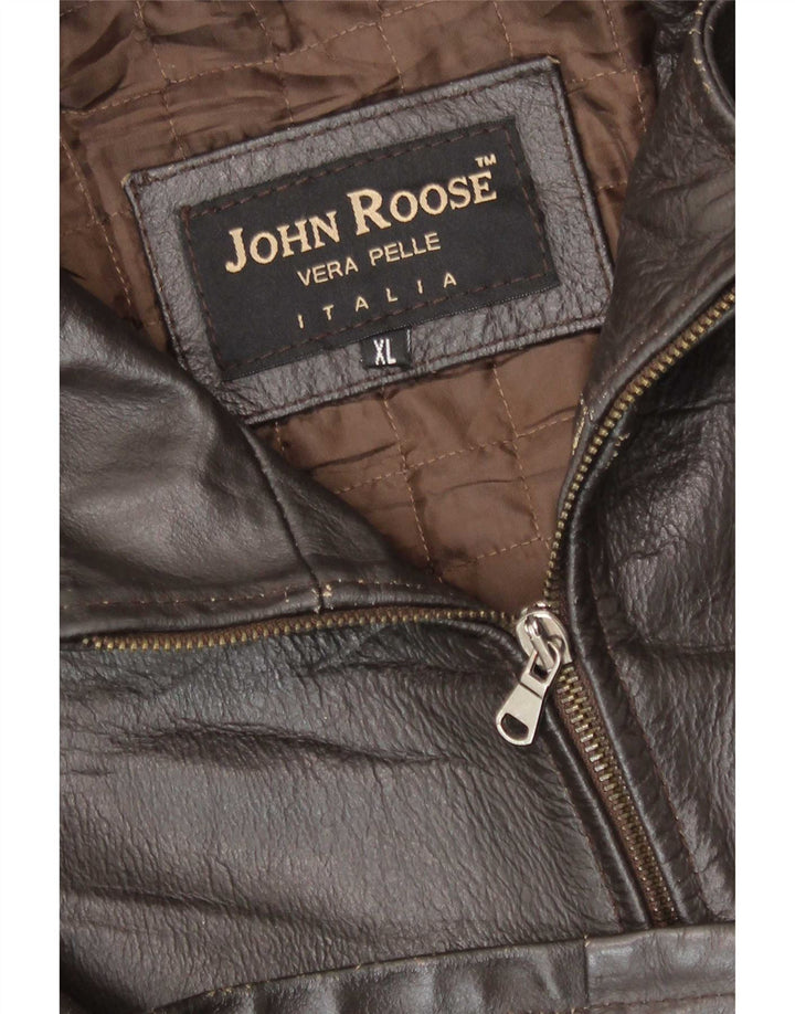 Jachetă de piele pentru bărbați John Roose UK 42 XL maro