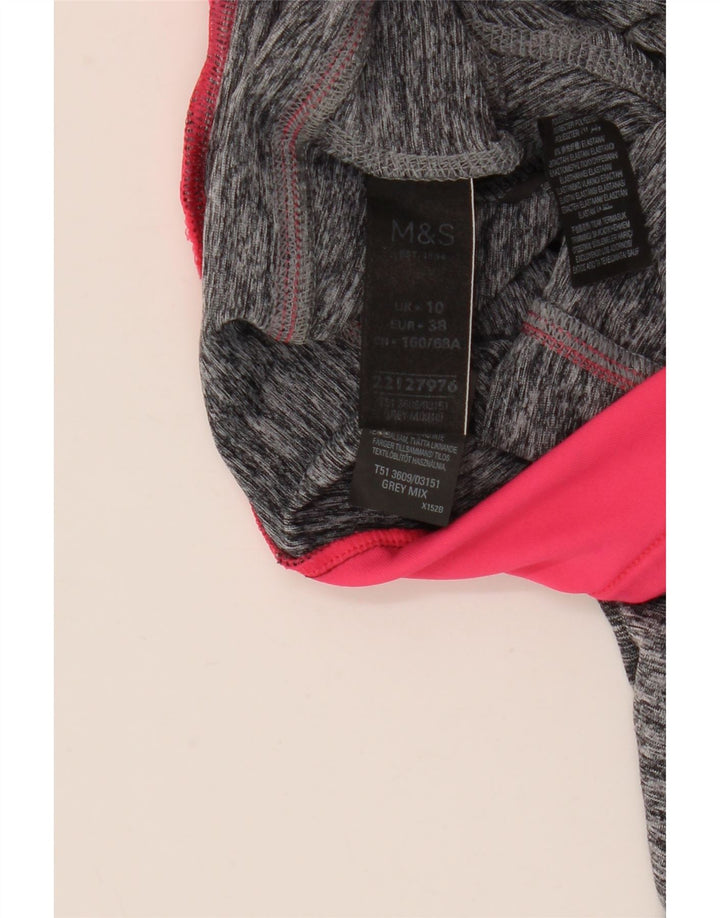 MARKS & SPENCER Colanți Capri pentru Femei, Mărimea UK 10, Mic, Colorblock Gri
