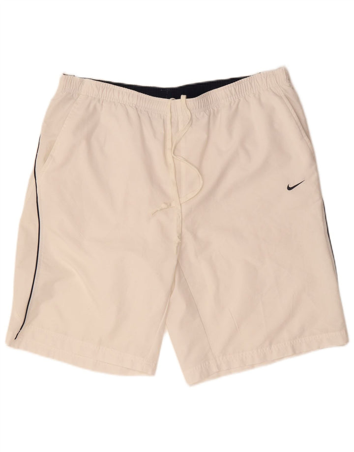 Pantaloni scurți sport Nike pentru bărbați, mari, alb, din poliester