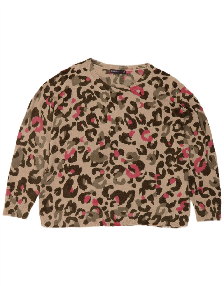 Pulover pentru femei Marks & Spencer, cu model abstract, cu gât de barcă, UK 20 2XL