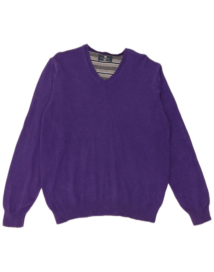 Pulover pentru bărbați Marks & Spencer, Blue Harbour, cu decolteu în V, violet mediu