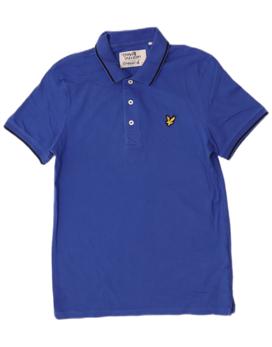 Tricou polo Lyle & Scott pentru bărbați, bumbac albastru mic