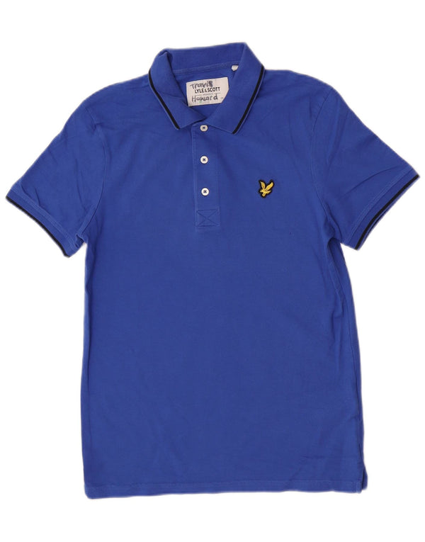 Tricou polo Lyle & Scott pentru bărbați, bumbac albastru mic