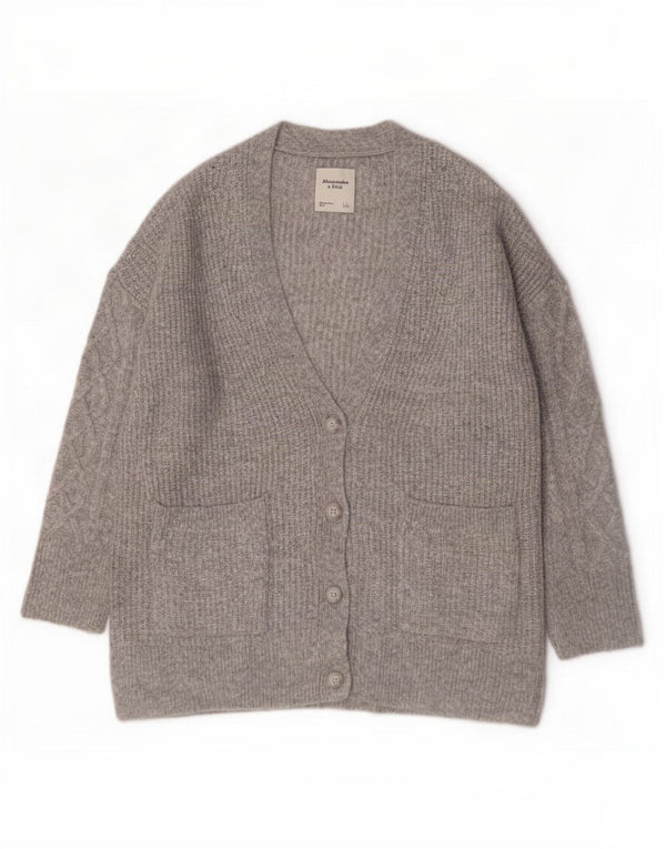 Pulover cardigan supradimensionat pentru femei Abercrombie & Fitch UK 16 mare gri