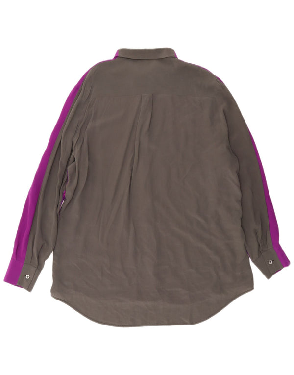 Bluză vintage cămașă pentru femei EU 44 XL Violet Colorblock