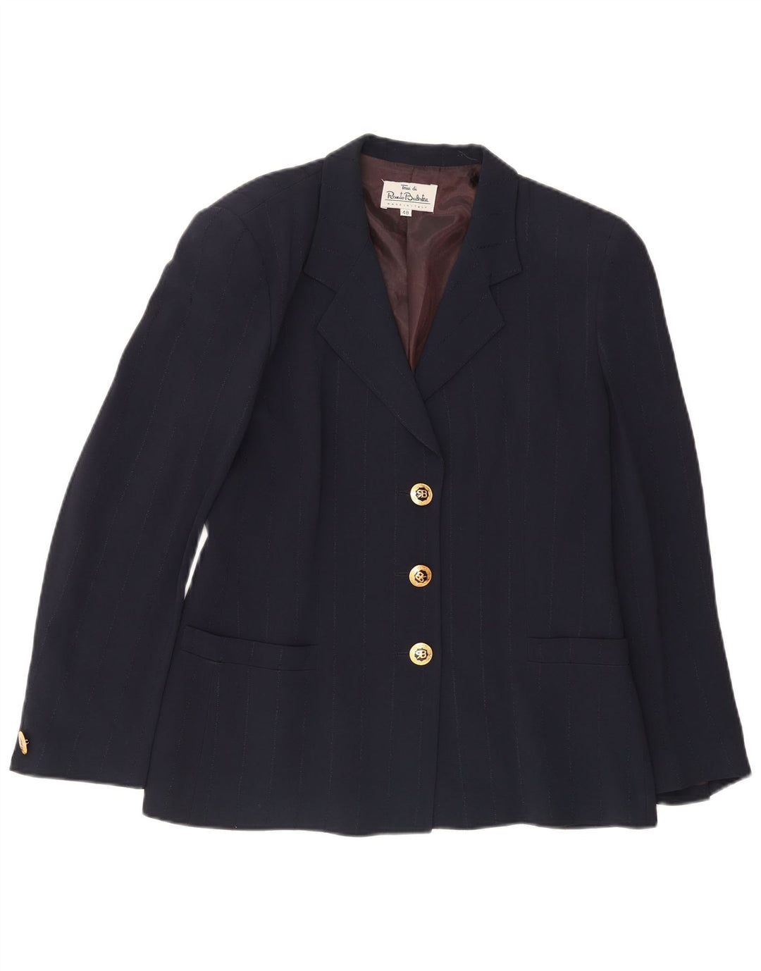 Sacou blazer pentru femei Renato Balestra cu 3 nasturi IT 48 XL Acetat bleumarin