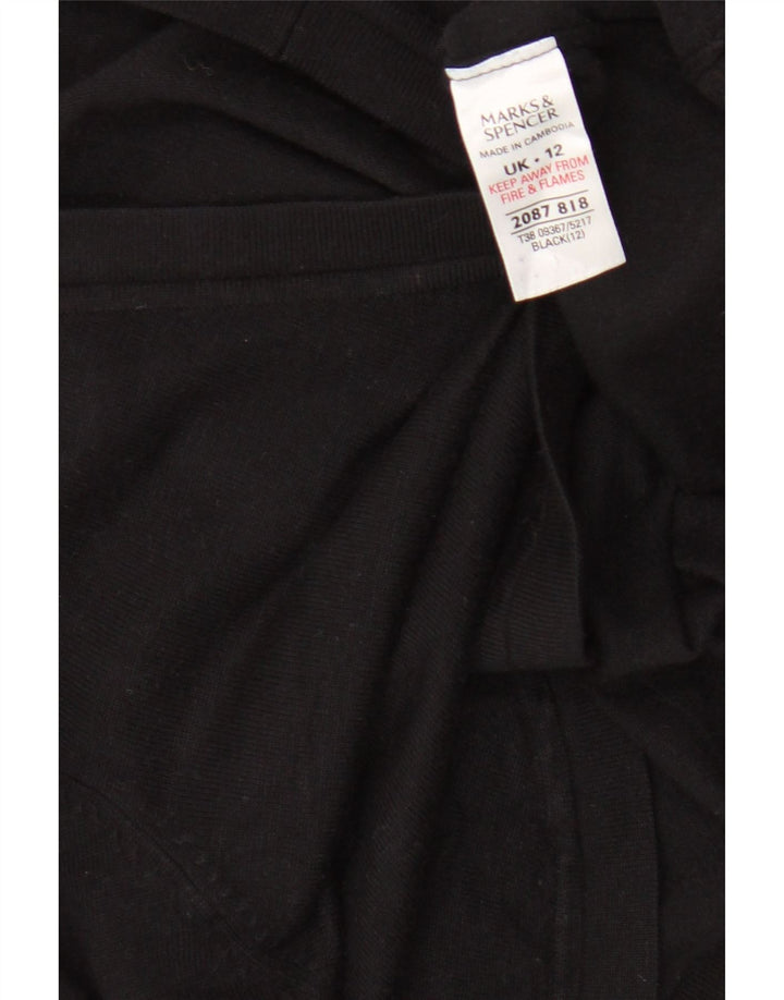 Pulover cardigan pentru femei Marks & Spencer cu mâneci 3/4 UK 12 Medium Negru
