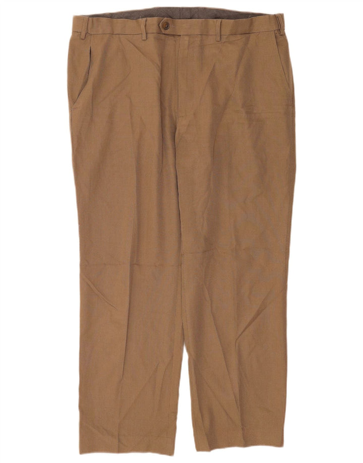 Pantaloni de costum pentru bărbați Marks & Spencer, cu ajustare normală, L38 L29, poliester bej