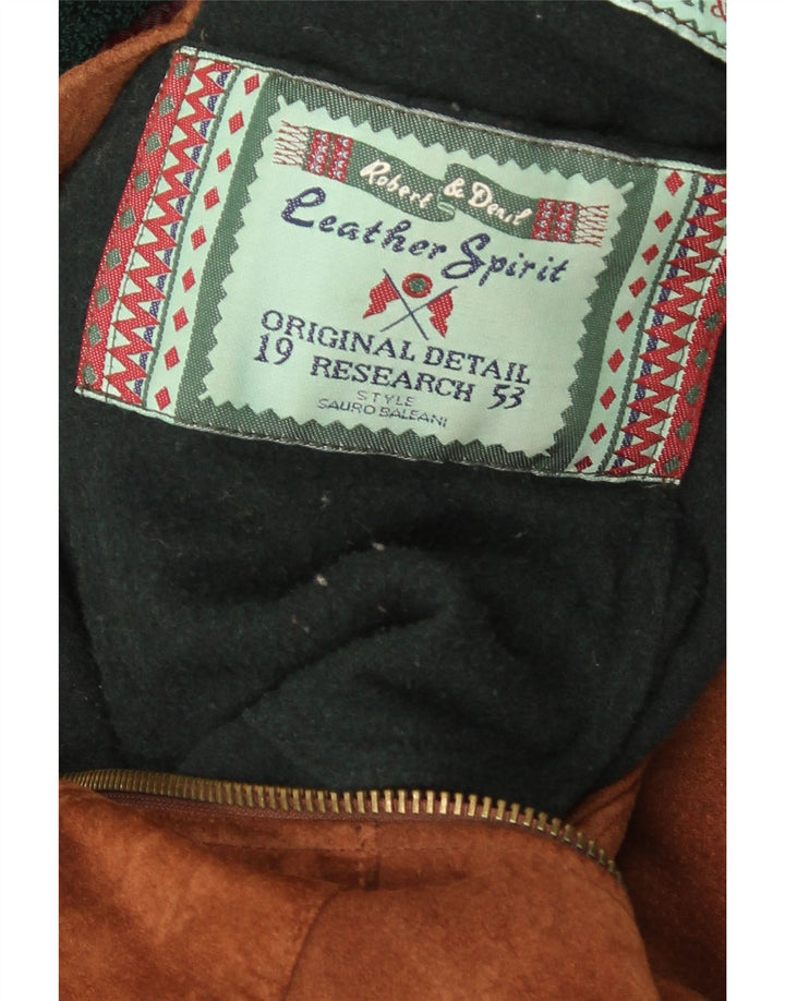 Pardesiu din piele intoarsa pentru barbati vintage UK 40 mare maro