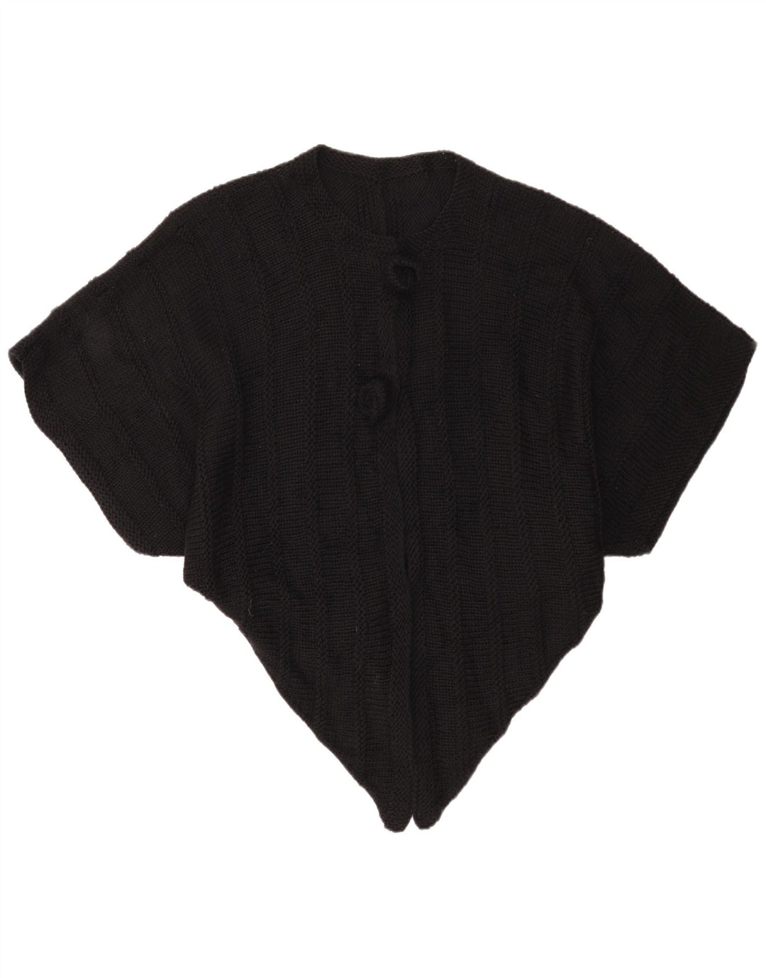 Jumper Vintage Poncho Asimetric pentru Femei Mărime Unică Negru