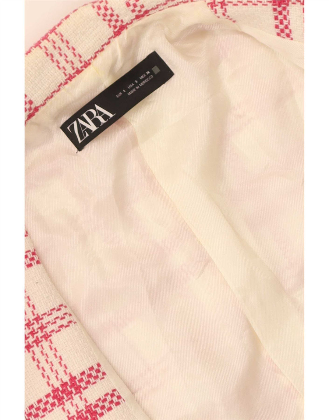 Jachetă Blazer pentru femei Zara, cu două piepturi, UK 10, cu carouri albe mici