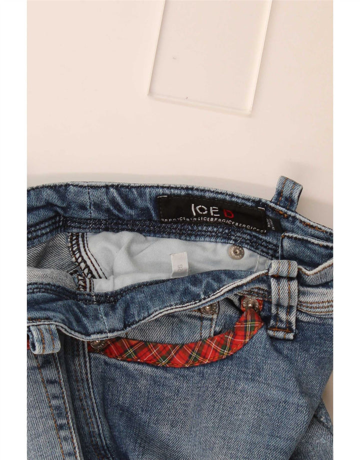 Blugi drepte distressed pentru femei Iceberg W26 L27 Albastru