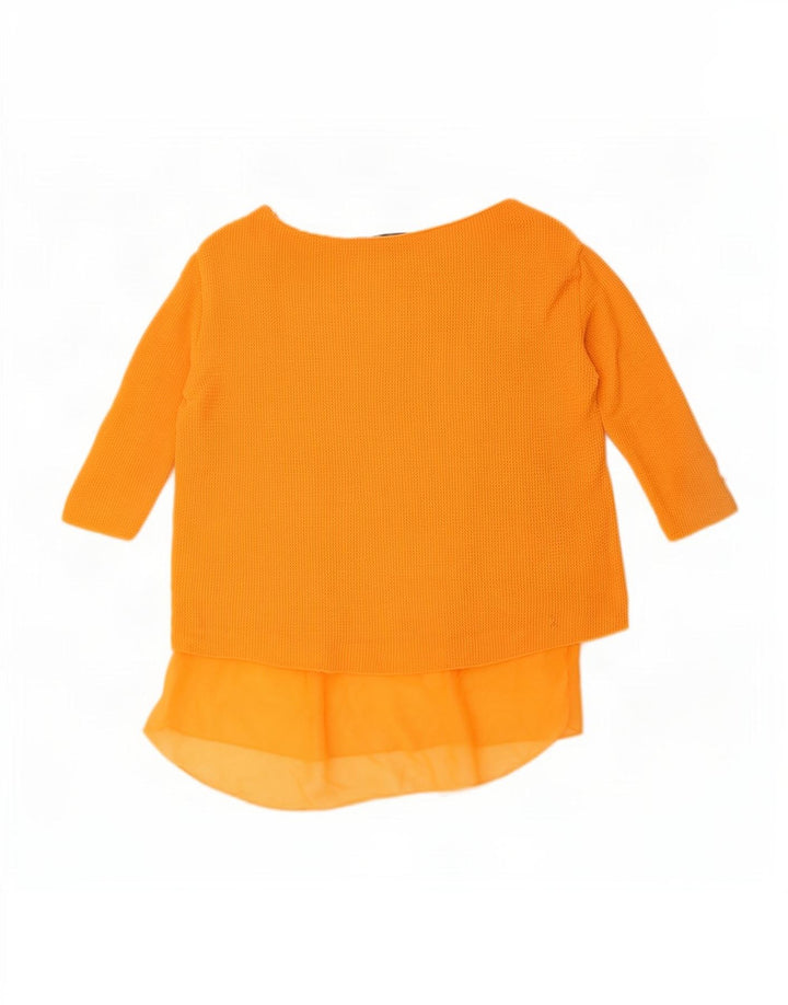 Top femeie Zara cu mâneci 3/4 UK 10 mic portocaliu