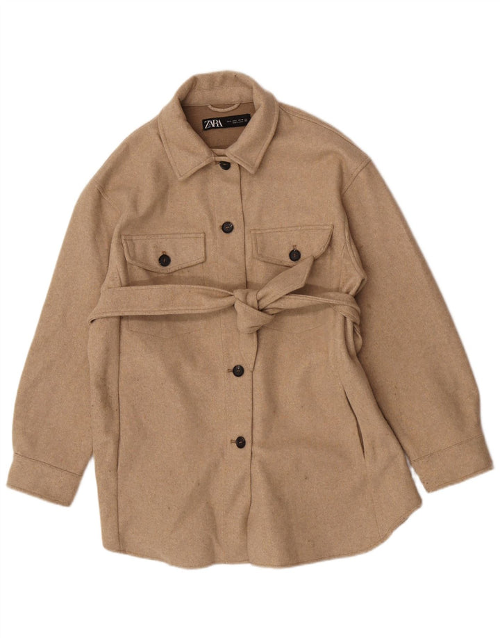 Jachetă pentru femei Zara, UK 14, mare, bej, poliester