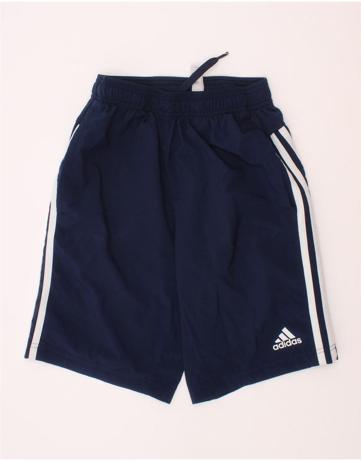 Pantaloni scurți sport Adidas Climalite pentru băieți 11-12 ani, poliester bleumarin