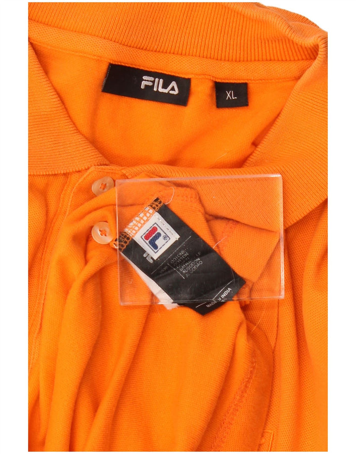 Tricou polo pentru bărbați FILA XL bumbac portocaliu