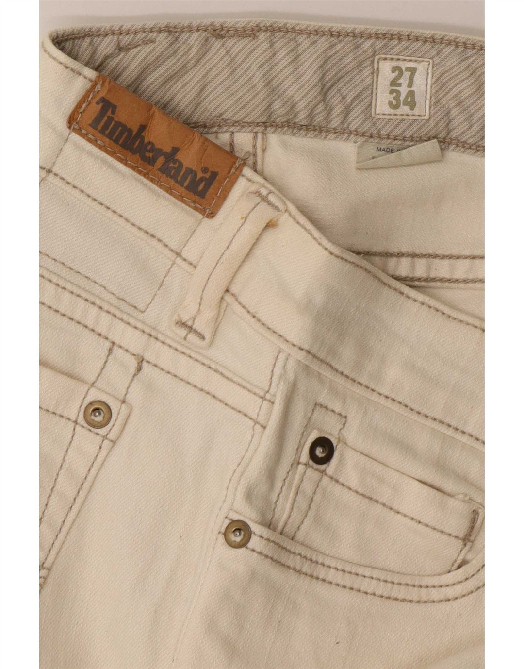 Blugi drepti pentru femei Timberland W27 L28 bumbac alb