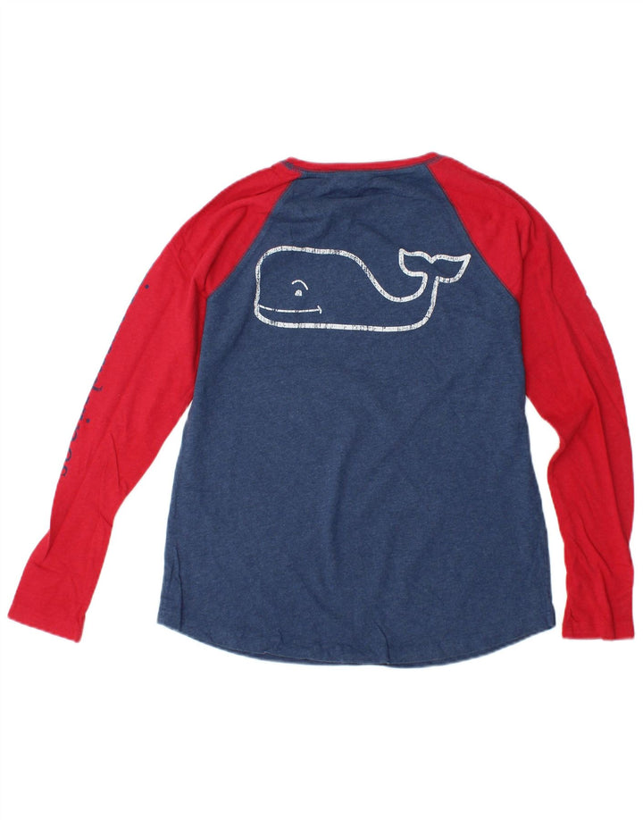 VINEYARD VINES Top grafic pentru femei cu mânecă lungă UK 6 XS Albastru Colorblock