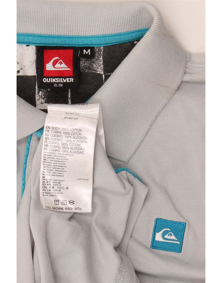 Tricou polo Quiksilver pentru bărbați, bumbac, gri mediu