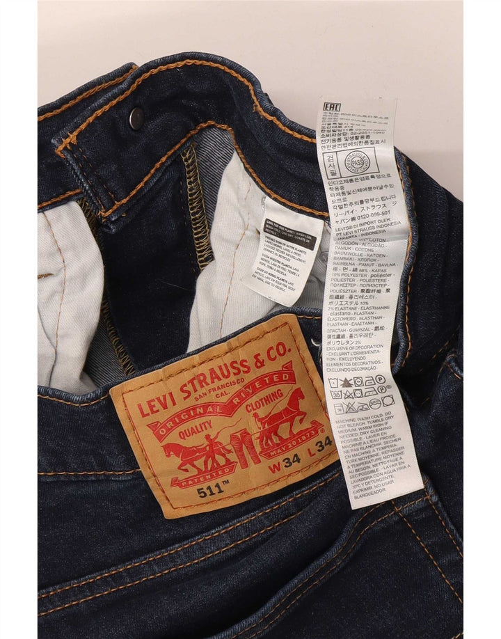 Blugi pentru bărbați Levi's 511 Slim W34 L34 Bumbac bleumarin
