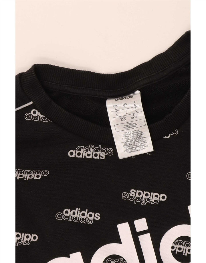 Hanorac grafic pentru bărbați Adidas Jumper mare, negru, bumbac