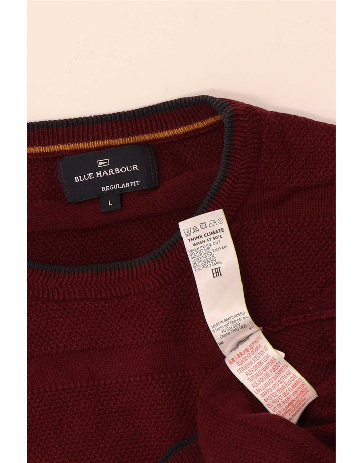 Marks & Spencer Pulover pentru bărbați, Blue Harbour, cu decolteu triplu, maro mare