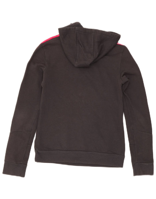 Pulover cu glugă cu grafic Adidas pentru femei UK 4/6 XS bumbac gri