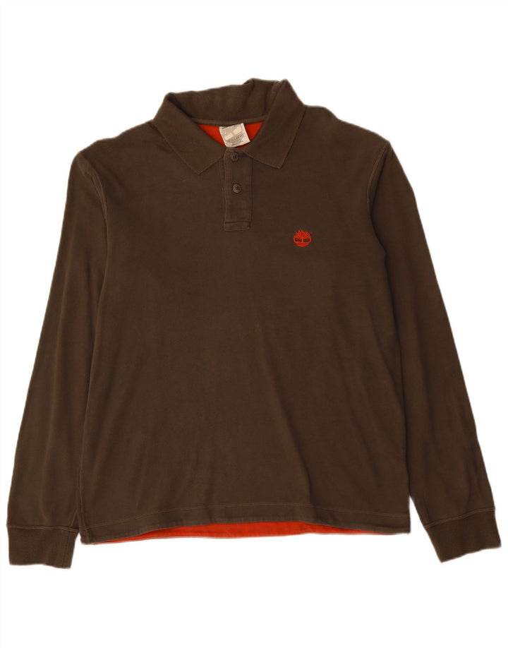 Cămașă polo cu mânecă lungă TIMBERLAND pentru bărbați, bumbac kaki mediu