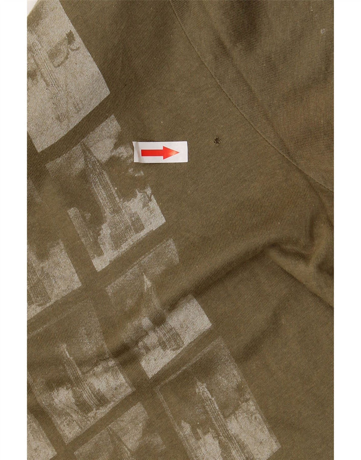 CALVIN KLEIN JEANS Tricou grafic pentru bărbați Top Mediu Kaki Bumbac