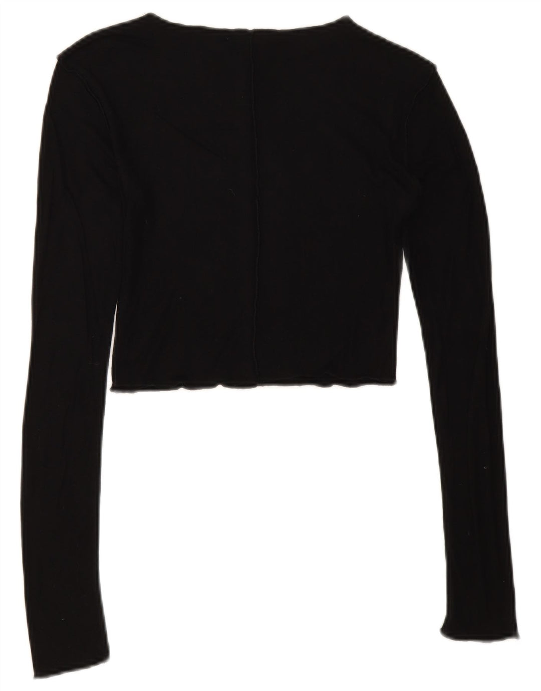 Crop Top pentru femei Zara cu mânecă lungă UK 8 Mic Negru