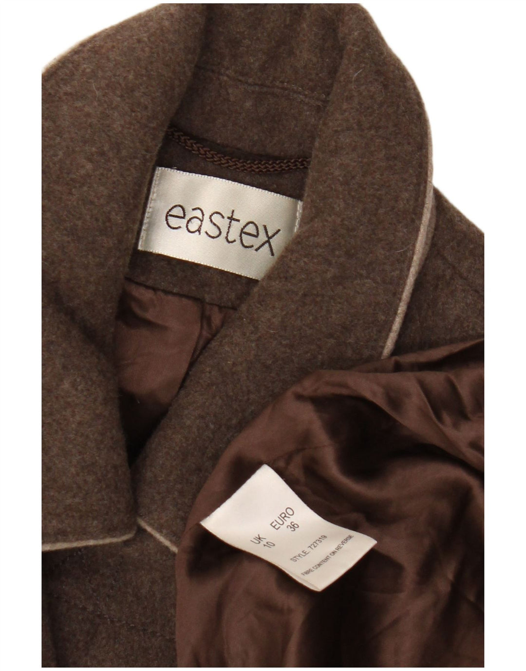 Eastex Duffle Coat UK 10 Lână maro mică
