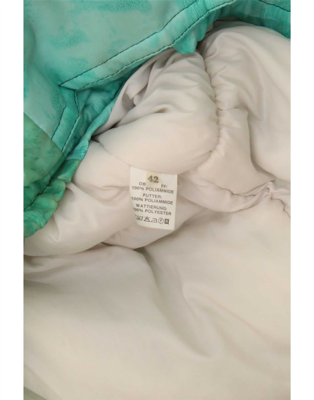 Jachetă căptușită supradimensionată pentru femei Vintage IT 42 Poliamidă Tie Dye verde medie