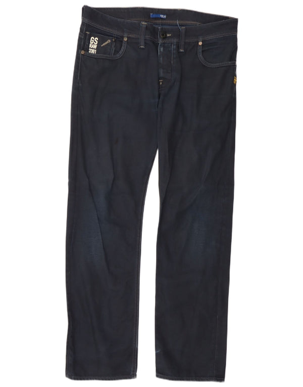 Blugi G-Star Attacc Low Straight pentru bărbați W34 L32 Bumbac bleumarin