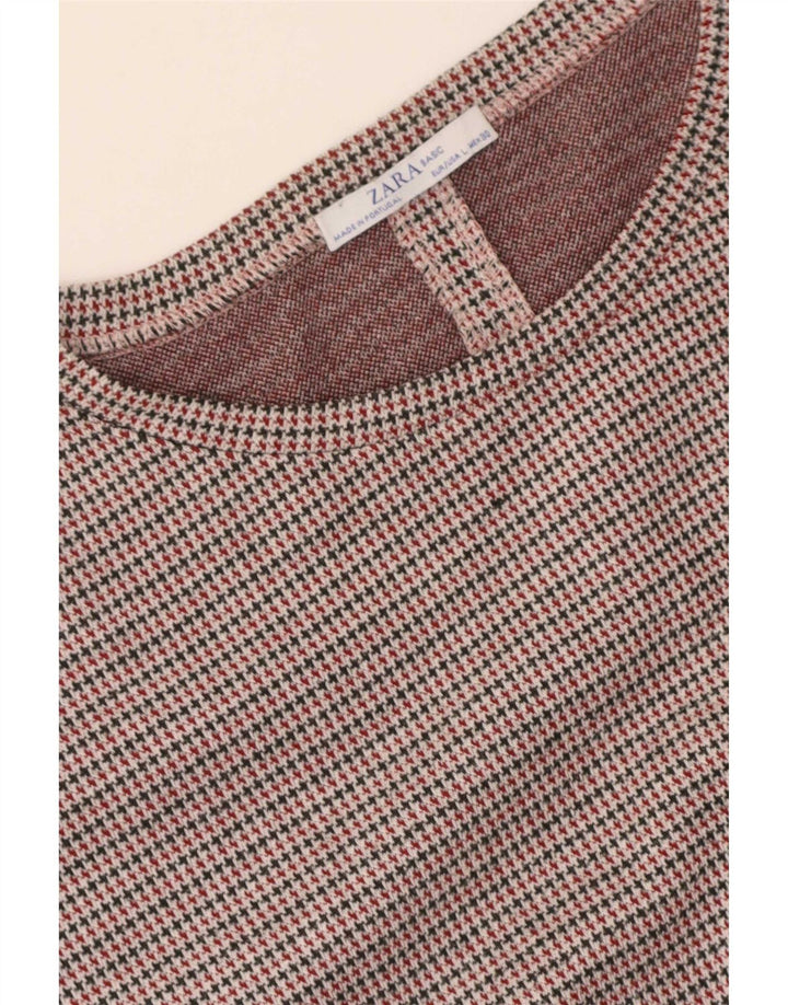 Bluză supradimensionată pentru femei Zara UK 14 Mare maro Houndstooth