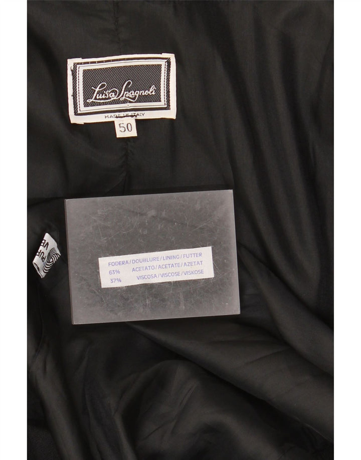 Sacou blazer pentru femei Luisa Spagnoli 1 buton IT 50 Acetat mare negru