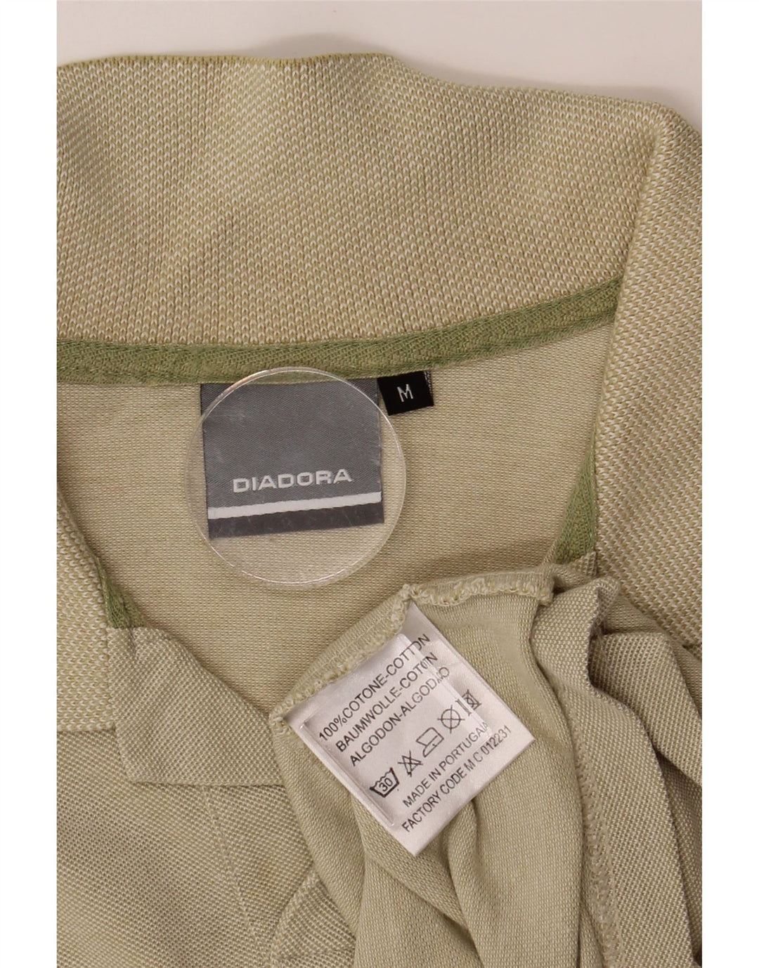 DIADORA Mens Polo Shirt Medium Beige Cotton Vintage Diadora and Second-Hand Diadora from Messina Hembry 