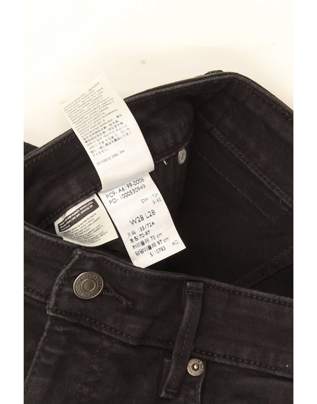 Blugi Levi's 712 Slim pentru femei W28 L28 bumbac negru