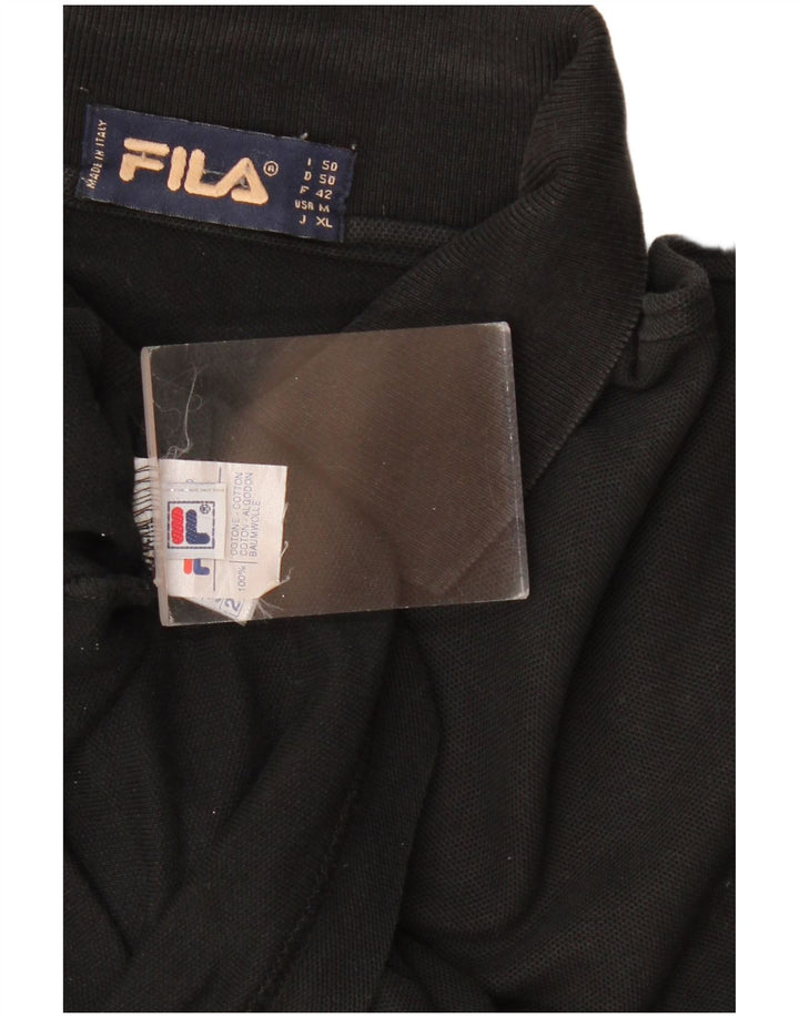 Tricou polo Fila Bărbați cu mânecă lungă IT 50 Bumbac Negru Mediu