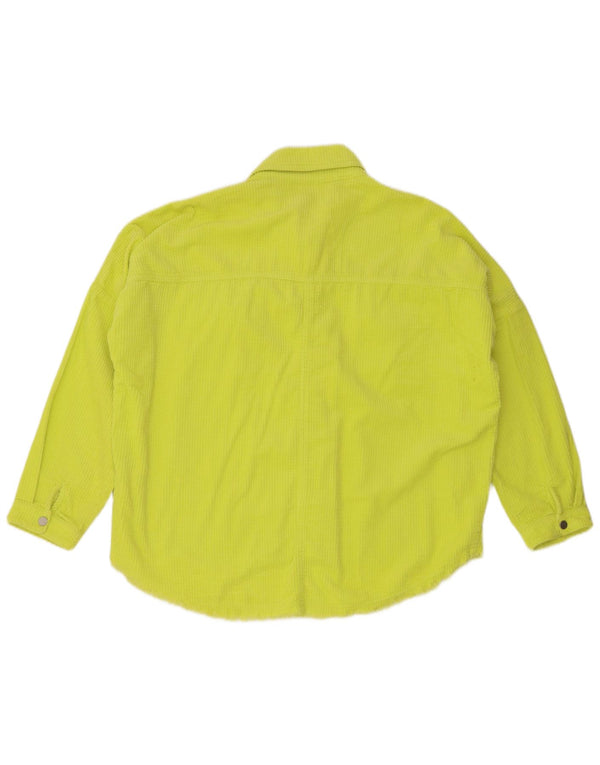 Cămașă oversize din velur pentru femei Zara UK 14 Bumbac galben mediu