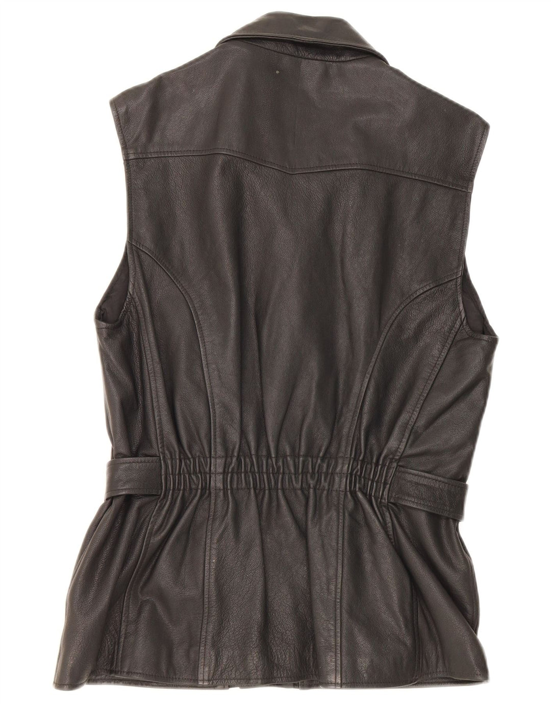 Gilet din piele vintage pentru femei EU 38 Medium Black