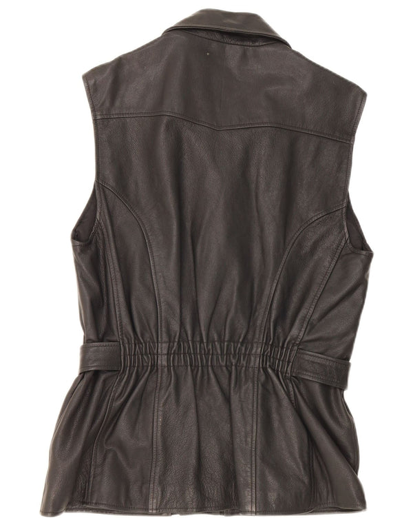 Gilet din piele vintage pentru femei EU 38 Medium Black