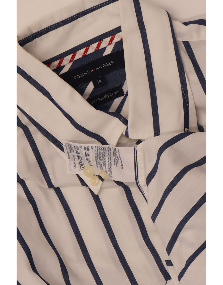 Cămașă pentru bărbați Tommy Hilfiger, bumbac cu dungi albe medii