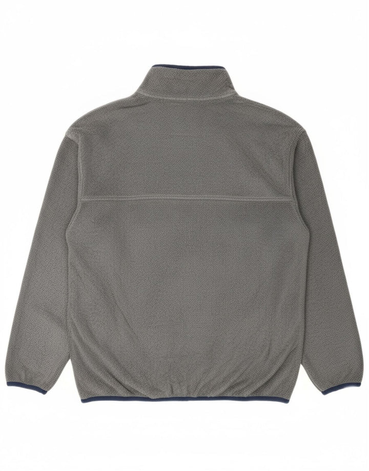 REEBOK Mens Button Neck Fleece Jumper XL Grey
