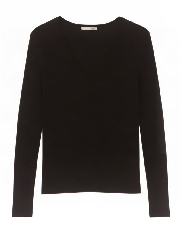 Zara Womens Top Long Sleeve UK 12 Medium Black