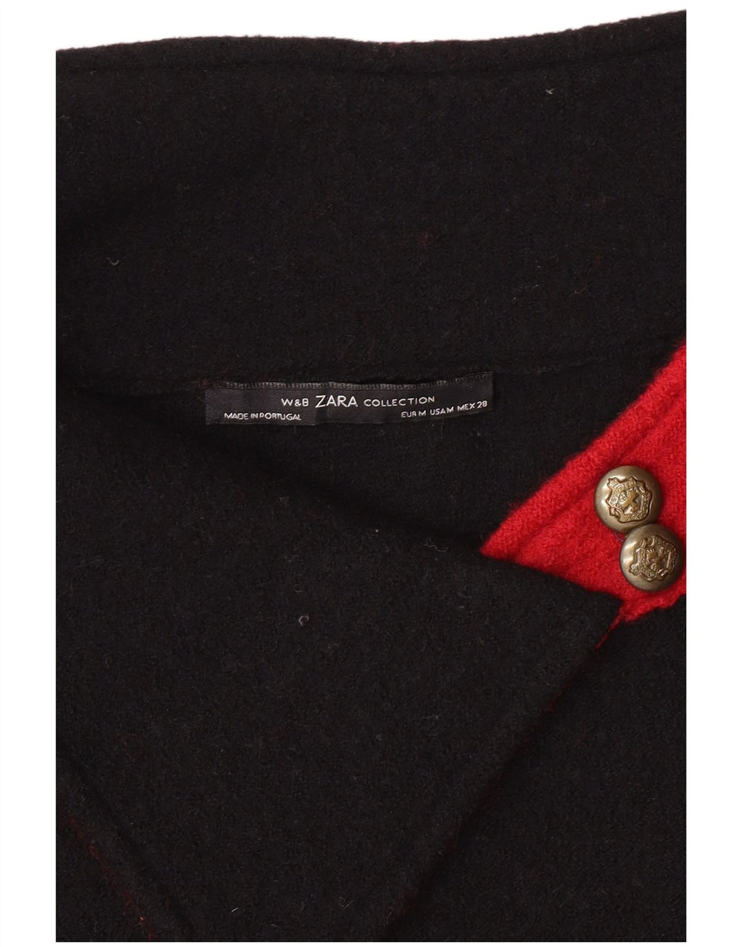 Pulover pentru femei ZARA cu gât șal, UK 14, roșu mediu, color block