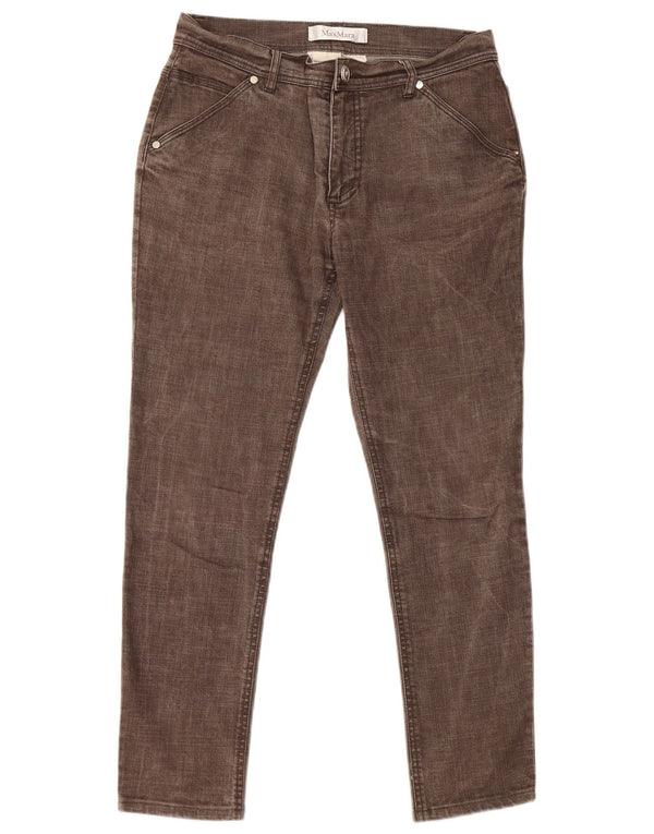 Max Mara Blugi subțiri tăiați pentru femei UK 10 Small W30 L25 Bumbac gri